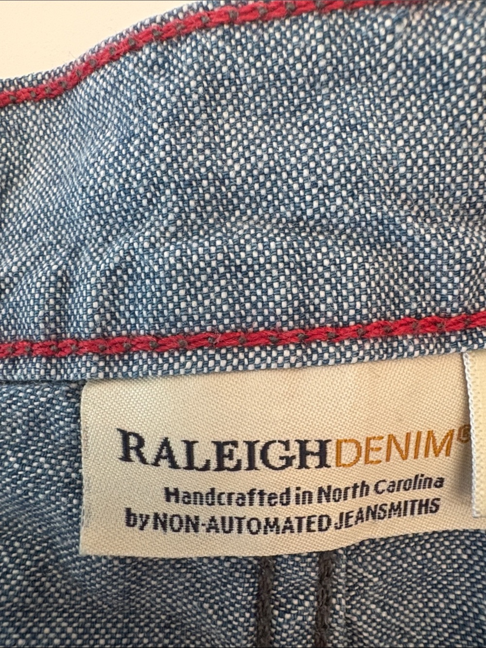 Raleigh Denim Graham Trousers Chambray Handmade Business Casual 5 Pocket Size 33 - Picture 2 of 11